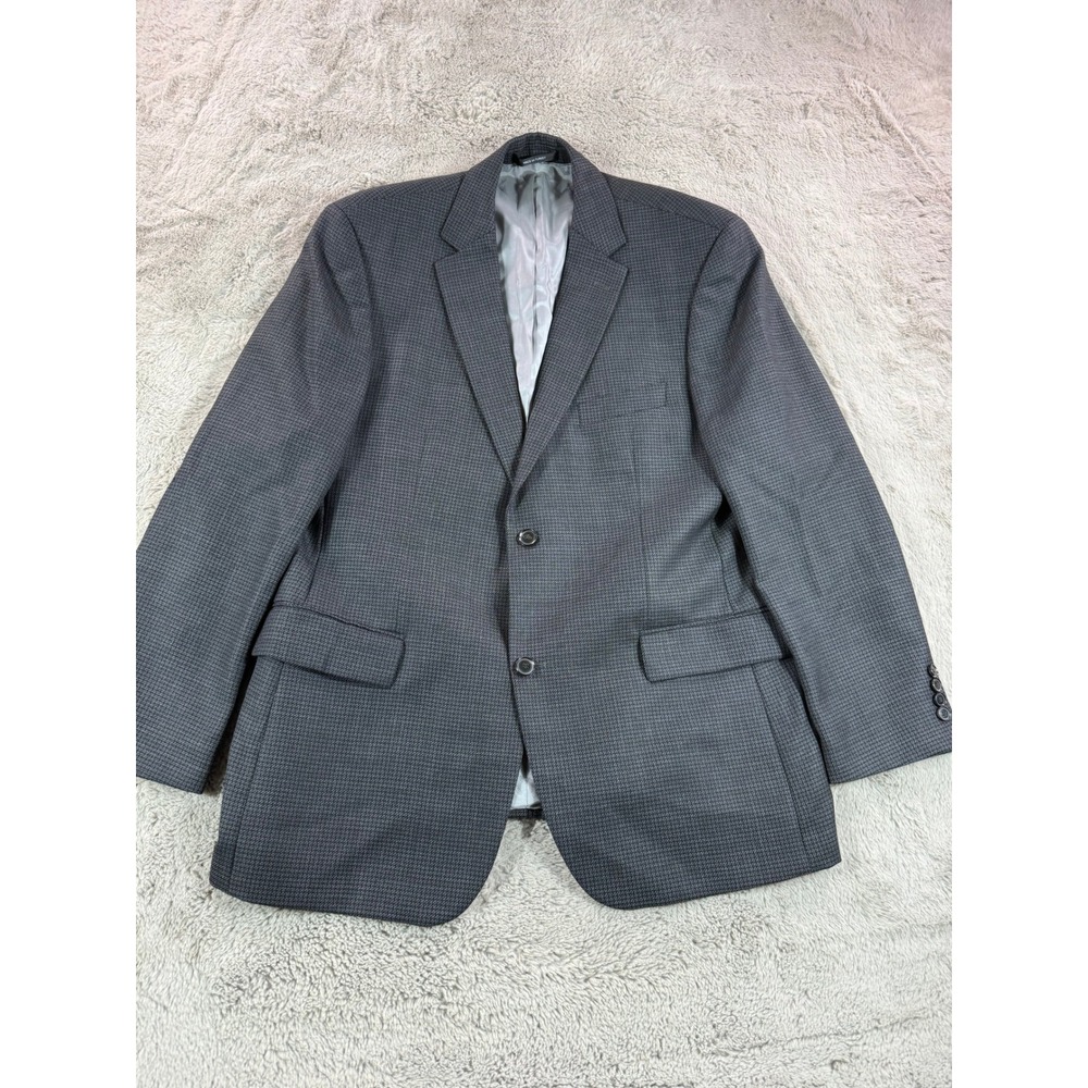 HUGO BOSS Men's Charcoal Micro Check Two Button Blazer Sport Coat Size 44R‎ Wool